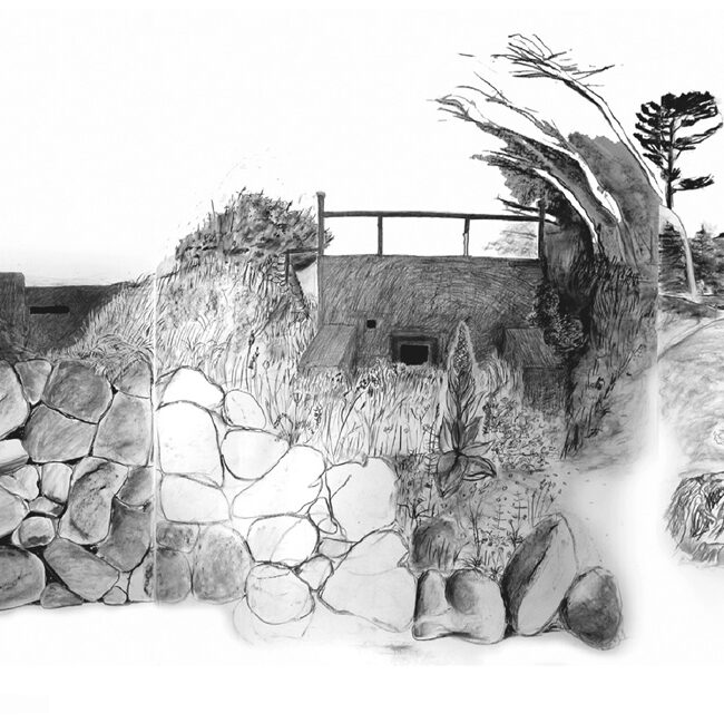 Marie-Michele Lucas, Ciao bunker, dessin, Ouessant. 2013