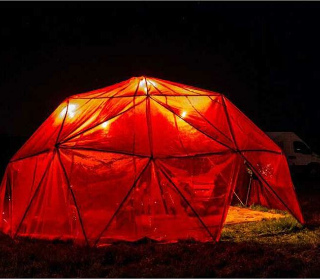 Vincent Lorgeré et Marieke Rozé, Hexabri, 2020, diam. 6m, haut. 3m, ferme de Quincé, Rennes