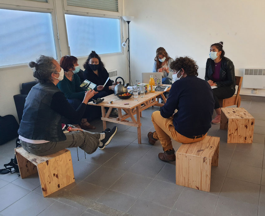 Rencontre au local de la Pointe, avec Yan Marchand, Marie-Michèle Lucas, Suylvie Magnanon, Badia Larouci,Alix Lebaudy et Nesrine Mouelhi, 24 juin 2021