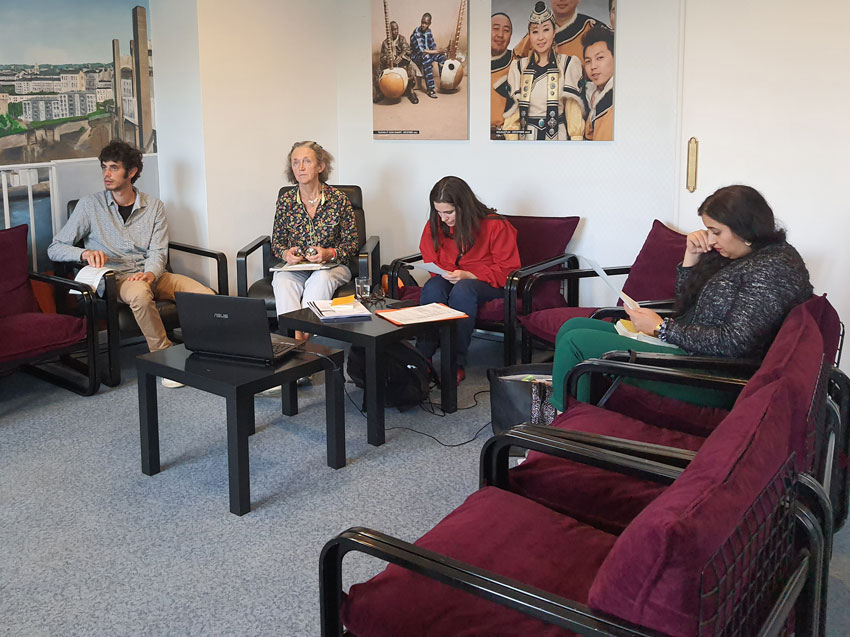 Réunion de preparation de la journée d'études au Centre d'art contemporain Passerelle, le 15 octobre 2021 dans l'ex-cercle naval de Brest