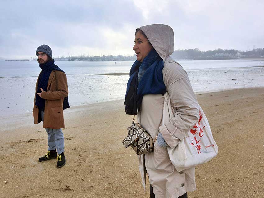 Tournage de Clip avec Nesrine Mouelhi à la plage du Moulin Blanc, 10 janvier 2022