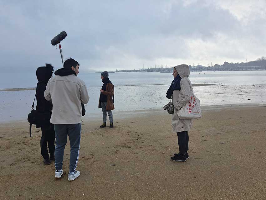 Tournage de Clip avec Nesrine Mouelhi à la plage du Moulin Blanc, 10 janvier 2022