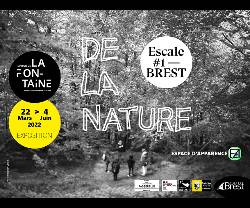 Affiche pour l'exposition Esacale 1 - Brest du 22 mars au 4 juin 2022 à la Maison de la Fontaine organisée par l'association Espace d'apparence