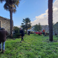 Jardin de la maison de l'ancien peintre et maitre verrier du XIXème siècle Jean-Louis Nicolas à Morlaix