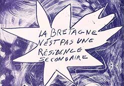 Marion Bonjour, La Bretagne n’est pas une résidence secondaire, Droit à la ville - Douarnenez, Affiche pour une rencontre autour du logement en Bretagne- 2021